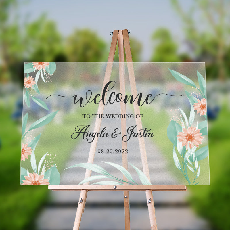 Vertical Acrylic Sign Acrylic Wedding Welcome Sign Custom Acrylic Sign With  Painted Background Hanging Acrylic Sign Event Sign AHS07 